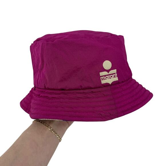 Isabel Marant Reversible Multicolor Haley Bucket Hat Patchwork White Pink EUC main image 9